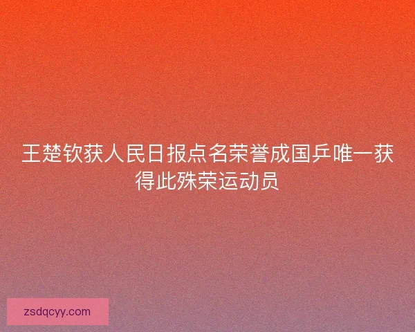王楚钦获人民日报点名荣誉成国乒唯一获得此殊荣运动员 王楚钦获人民日报点名荣誉成国乒唯一获得此殊荣运动员