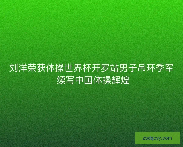 刘洋荣获体操世界杯开罗站男子吊环季军 续写中国体操辉煌