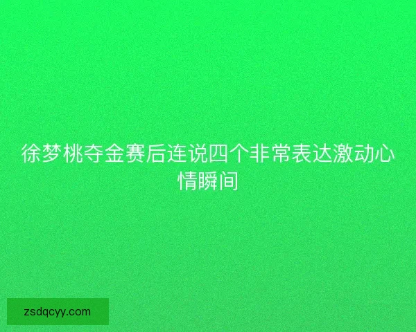 徐梦桃夺金赛后连说四个非常表达激动心情瞬间